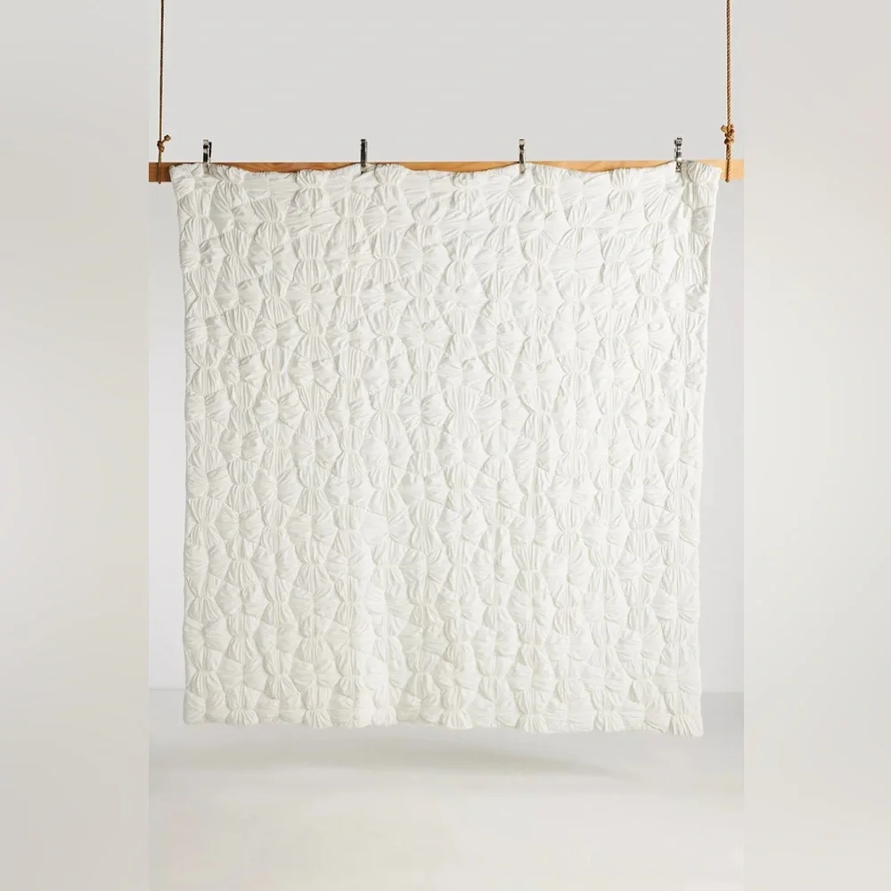 Anthropologie CONSTANCE COTTON JERSEY CLOUD QUILT Style 4540H545AA Ivory King